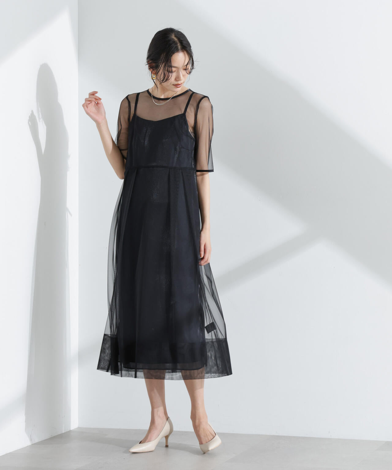 kaene / シャンブレーキャミ ドッキング ドレス