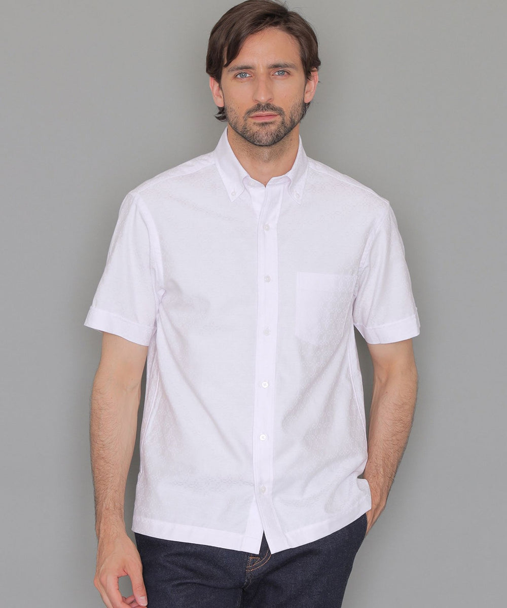 アンドリュージャカード半袖ボタンダウンシャツ(トップス)｜MACKINTOSH