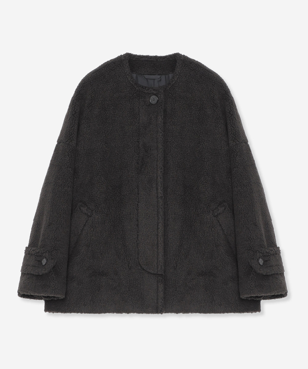 WEB・一部店舗限定】【ROSLEY/ロズリー】ウールブレンドボアノーカラー