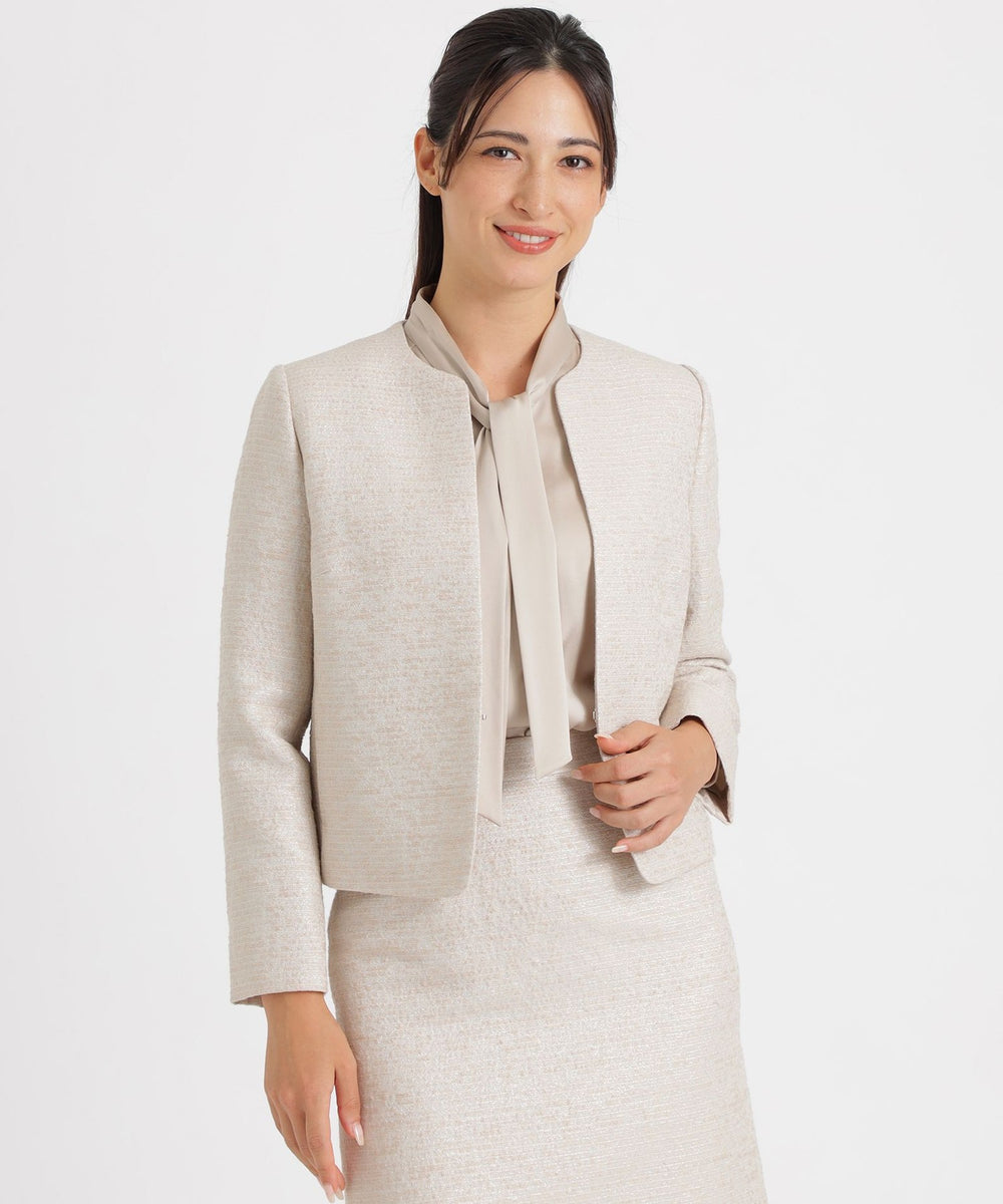 美品 コトゥー COTOO 高級 ノーカラージャケット 40 上下 スカート付き