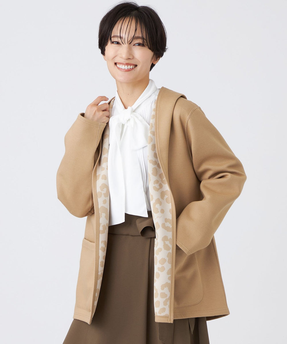 リバーシブル】【ウォッシャブル】レオパードダンボールフーデット