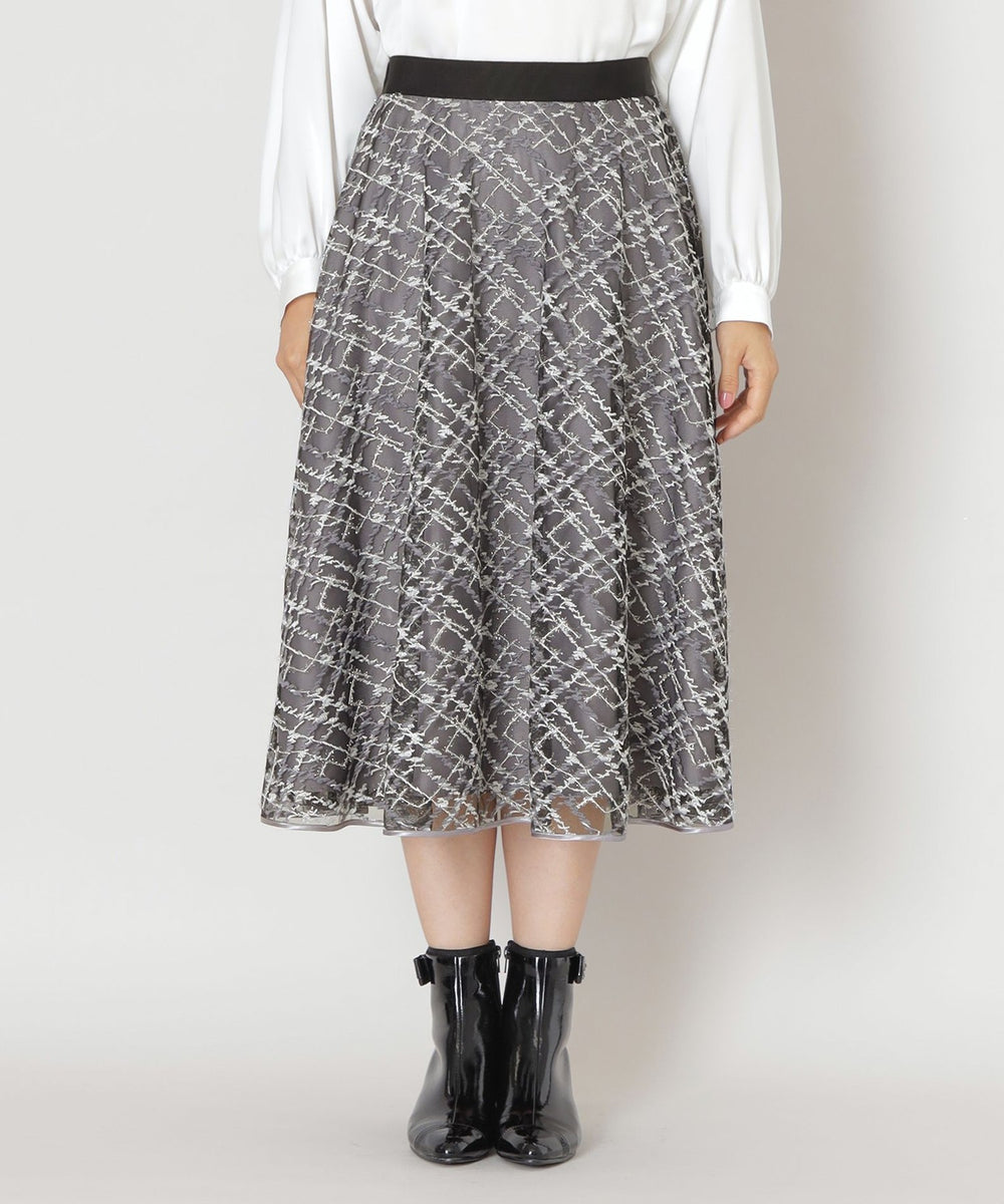 チュールチェック刺しゅう スカート(スカート)｜TO BE CHIC(トゥー