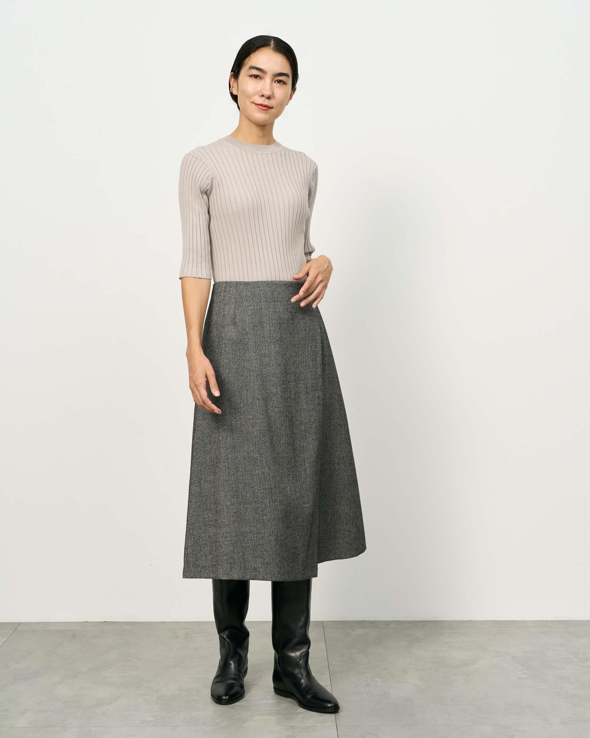 ヘリンボーンセミフレアスカート - SOÉJU online store｜上質な大人の