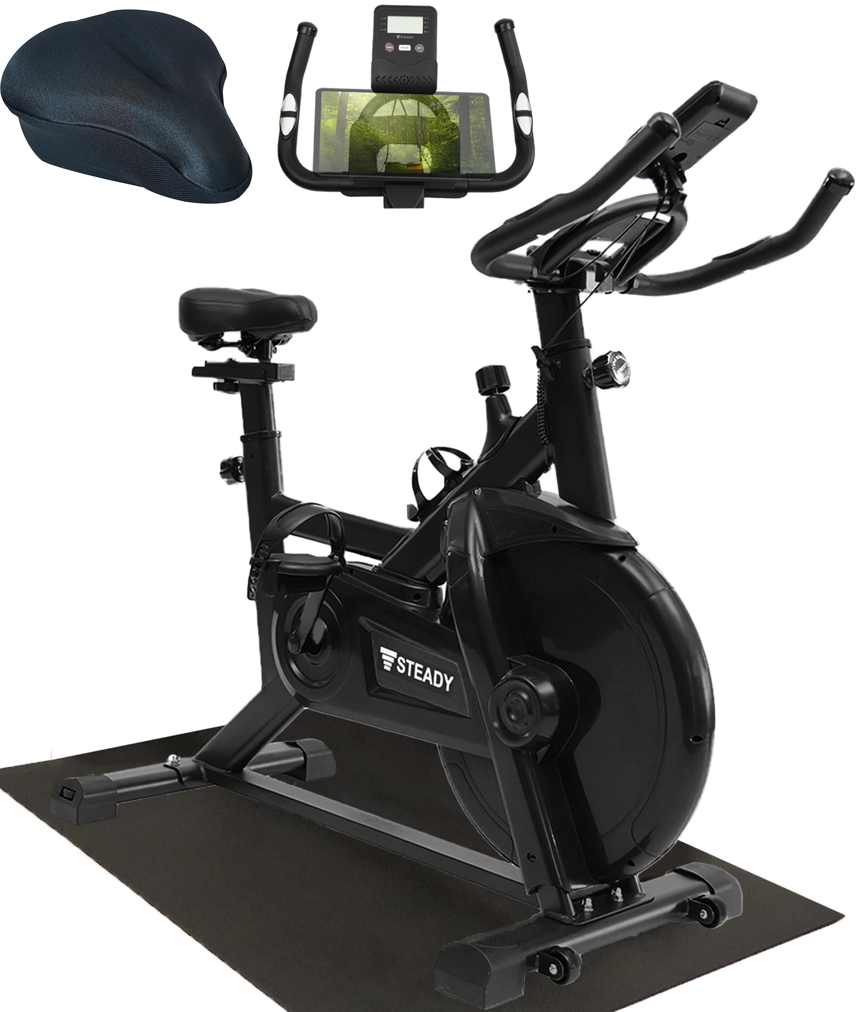 スピンバイク 静音 家庭用 軽量 組立簡単 タブレットホルダー付き 365