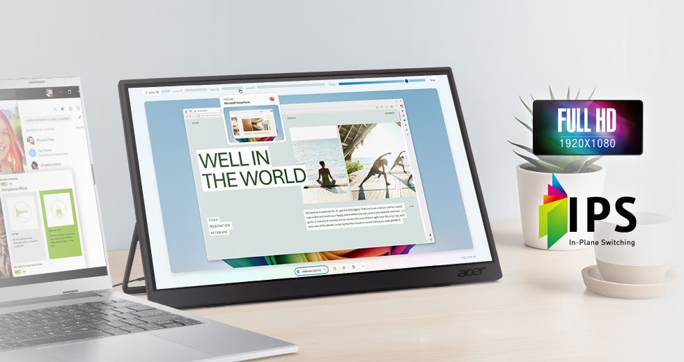 Acer モバイルモニター 15.6インチ タッチディスプレイ 10点マルチ