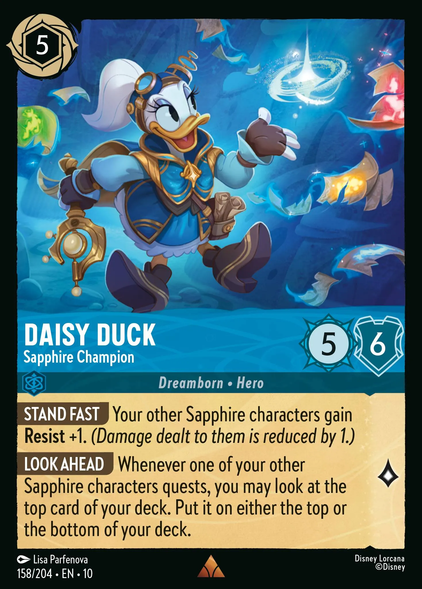 010-158 Daisy Duck - Sapphire Champion Lorcana Card | Disney Lorcana