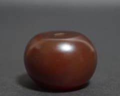 オールドチベット 老メノウ瑪瑙 算盤玉形 特大根付 緒締玉 アゲート