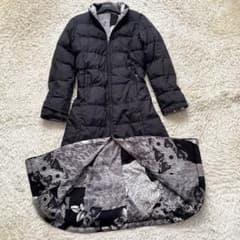 大きいサイズ 希少 LEONARD リバーシブル ロングダウンコート 花柄 L