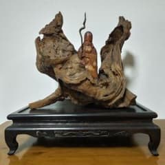 福禄寿 木彫り 天然木 台座付 - メルカリ