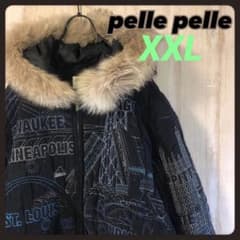 pelle pelle ペレペレ キルティング オール刺繍 ファー付 ジャケット