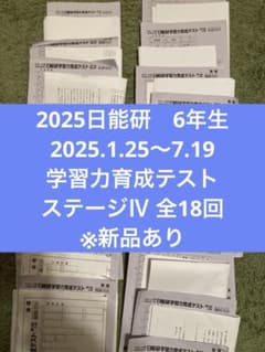 2025日能研 6年前期 学習力育成テスト 第9回〜26回 18回分※新品あり