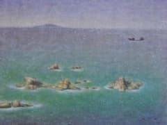 牛島憲之、天草の海、希少な額装用画集より、美品、新品額装付 送料