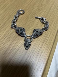 TJシルバーワ-クス製 スカルデザイン シルバーブレスレット - メルカリ
