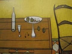 ベルナール・ビュッフェ、【Table chaises】、希少な額装用画集より