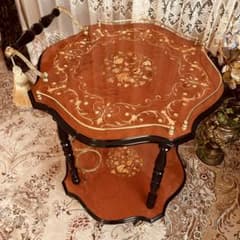 イタリア製象嵌キッチンワゴン タッセル1本 アンティーク輸入家具