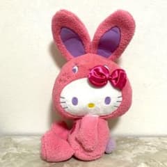 平成レトロ ハローキティ カラフルバニー ぬいぐるみ ピンク 2010 m2