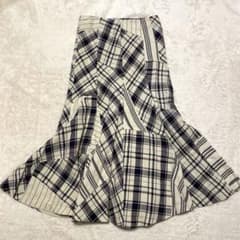 ラルフローレン リネン パッチワーク ロングスカート マキシ丈 フレア