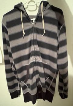 00s OLD UNIQLO ボーダーダブルジップパーカー ブラック 単丈 L - メルカリ