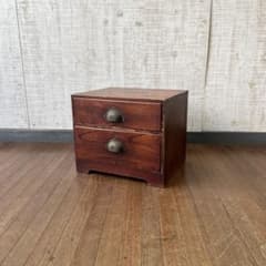 アンティーク】昭和レトロ 木製 2段 2杯 小箪笥 小引出し 小物入れ