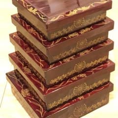 重箱 入れ子 五段 アンティーク 時代もの 栄重 アール・ヌーヴォー 木