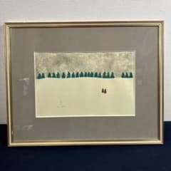 木版画 佐藤北久山「雪景」共シール - メルカリ