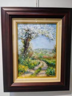 油絵 「コッツウォルズの春」額付 F4号 真作 - メルカリ