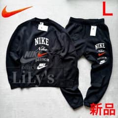 新品 NIKE上下セットアップ 黒 L ブラック オレンジ ナイキ ス