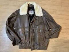 90's フライトジャケット G-1 A-2 羊革 衿ムートン L ボアライナー