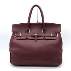 美品【PELLE MORBIDA】ボストンバッグ シルバー金具 レザー ボルドー