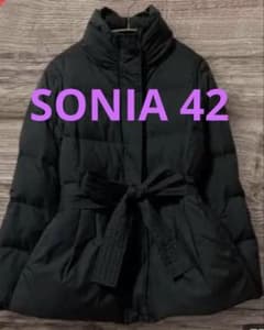 ソニアリキエル ダウン80%ショートコート ペプラム リボン 大きめ LL