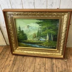 昭和レトロ l.y.pnk 風景画 森林 山水 油絵 油彩画 絵画 アート - メルカリ