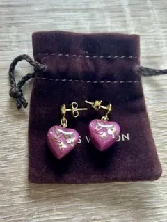 ルイヴィトン ピアス ハート モノグラム パープル 両耳 - メルカリ