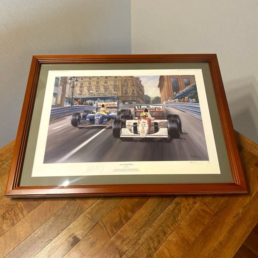 アイルトンセナ直筆サイン入りリトグラフFIGHT TO THE FINISH