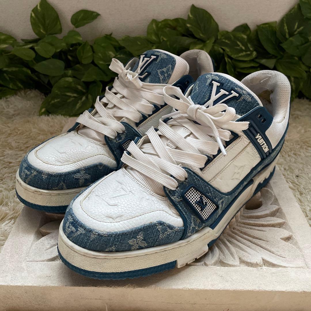 ルイヴィトン LV トレイナー モノグラム デニム切替 スニーカー 8