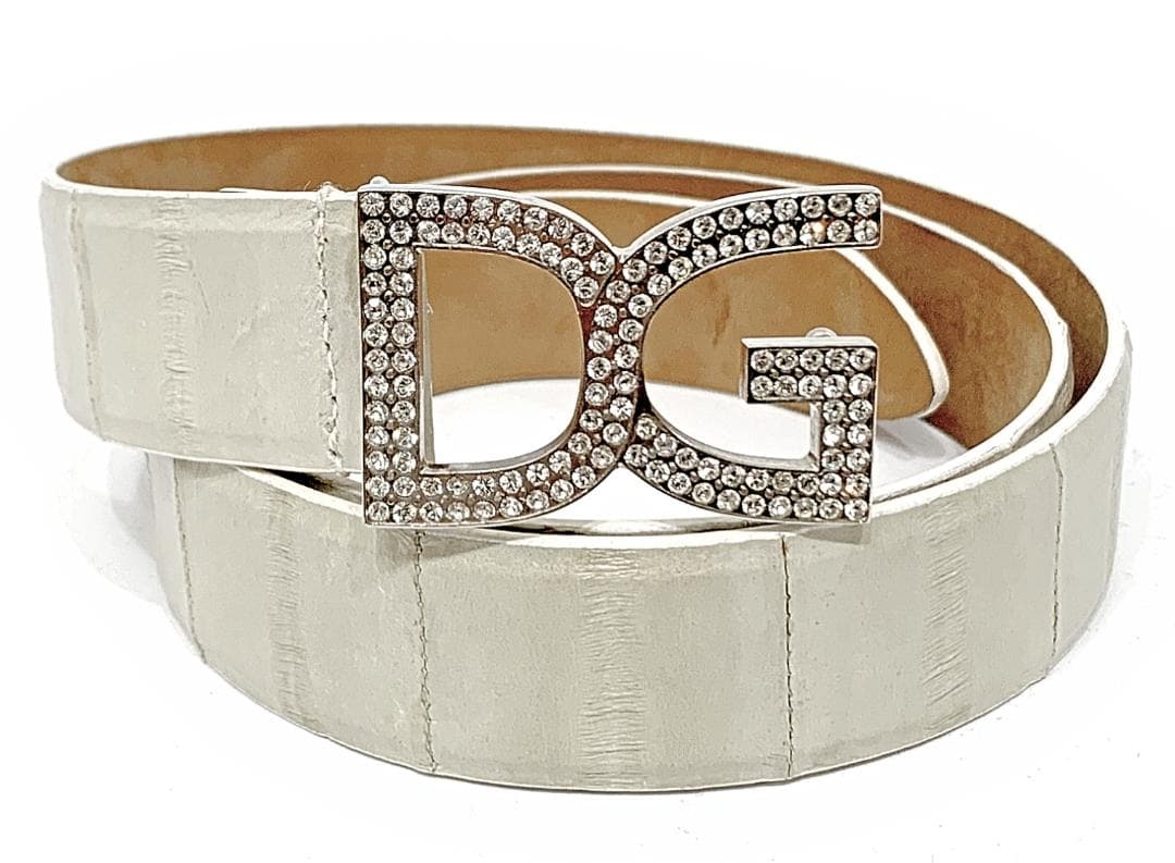 正規品]ドルチェ＆ガッバーナ DG ラインストーンバックルベルト 男女