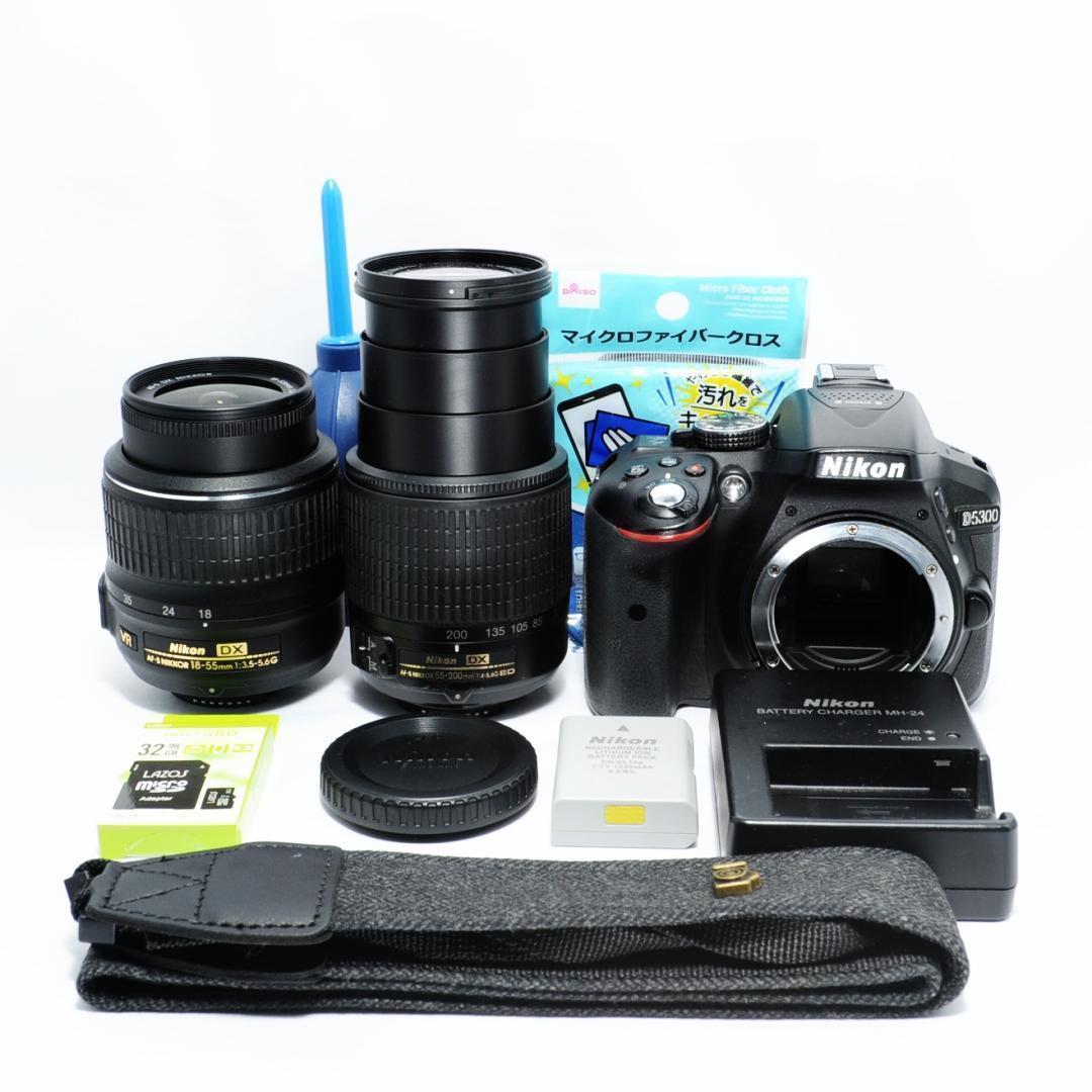 家族も風景写真も綺麗に残す❗️Nikon D5300✨望遠＆標準Wレンズセット