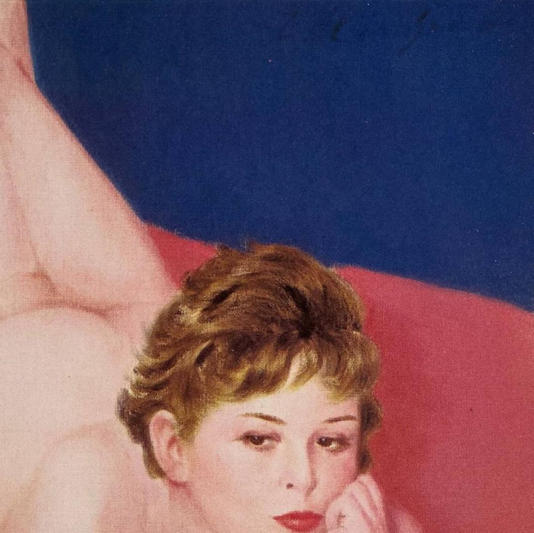 蛭沢尚、【ほゝづえ】、希少な画集より、新品額装付、マット額装付き