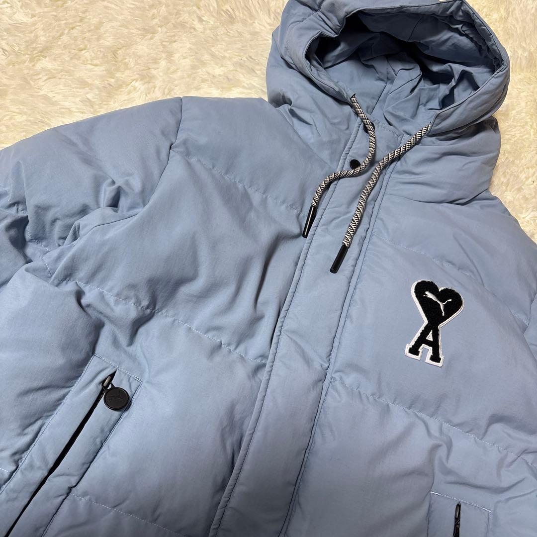 AMIPARIS PUMA フード付き ライトブルーダウンジャケット - メルカリ
