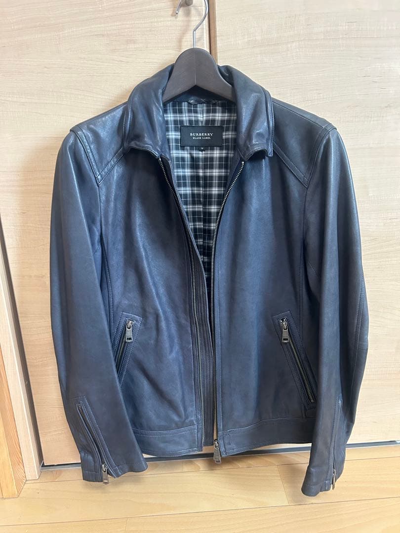バーバリーブラックレーベル　 レザー シングルライダース　m 高級　ジャケット 中古・古着通販】BURBERRY BLACK LABEL (バーバリーブラックレーベル