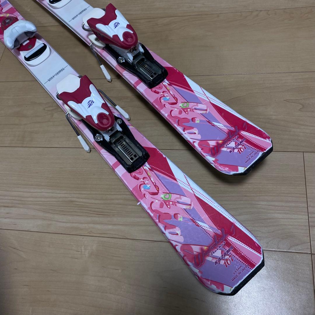 カザマ キッズスキーセット 板107㎝ ストック 90㎝ ブーツ 19㎝ 20