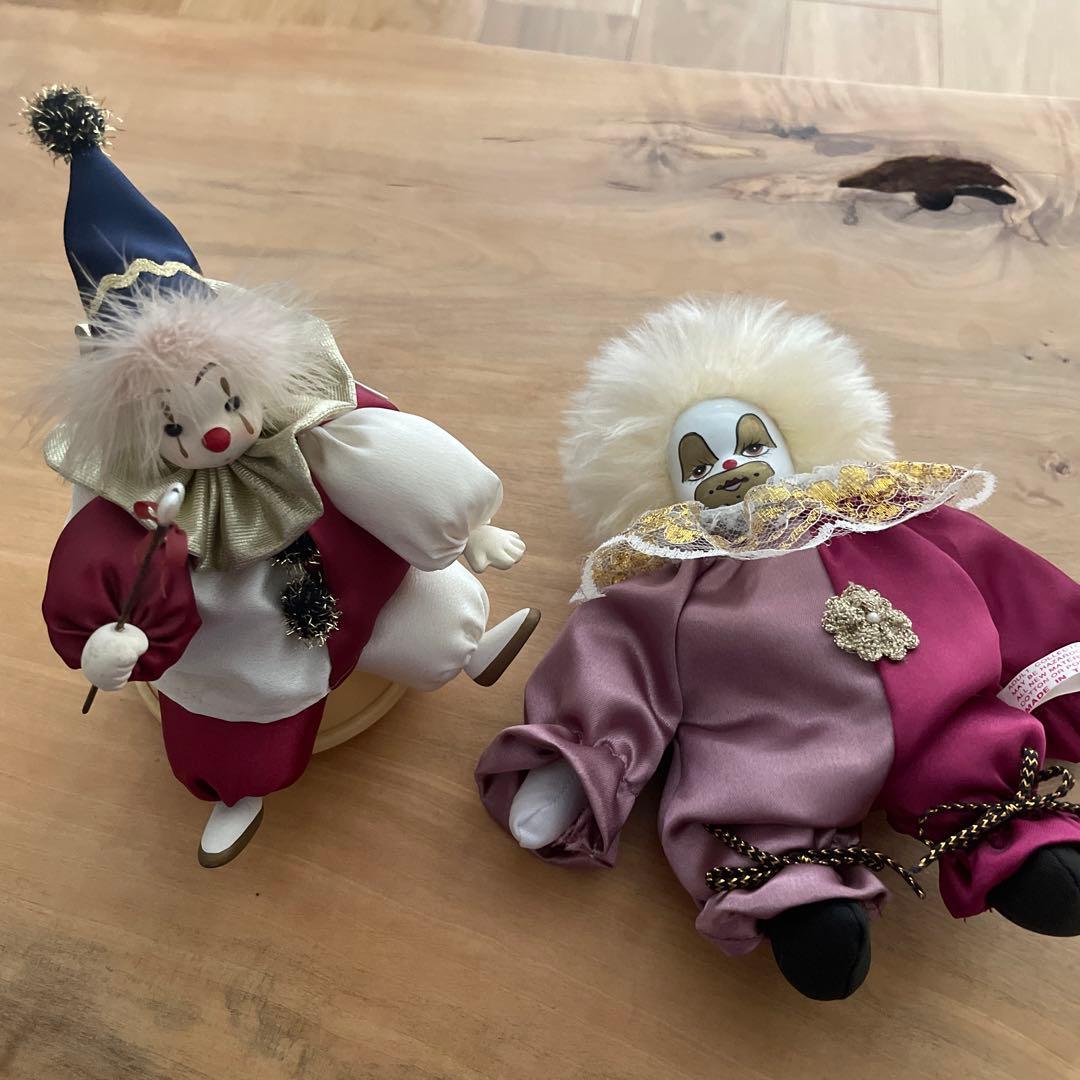 お値下げ❣️昭和レトロ ピエロオルゴール ピエロ人形 合計2体セット