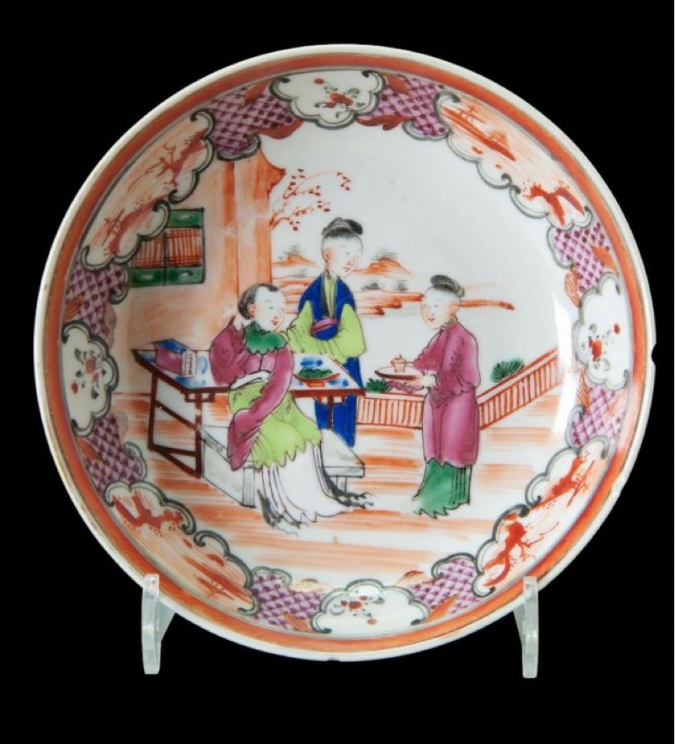 中国古美術品 清の乾隆時代 粉彩人物茶碗セット ティカップ - karlan