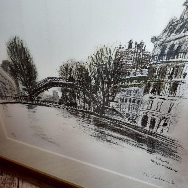 橋本清一 画伯作 パリの裏街 サンマルタン運河 96/250部 限定