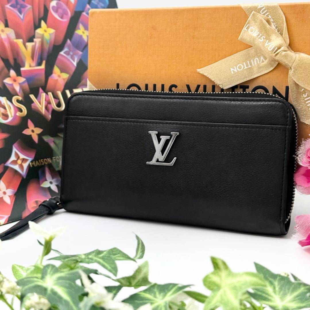 美品 ルイヴィトン ロックミー ジッピーウォレット 長財布 黒 ブラック