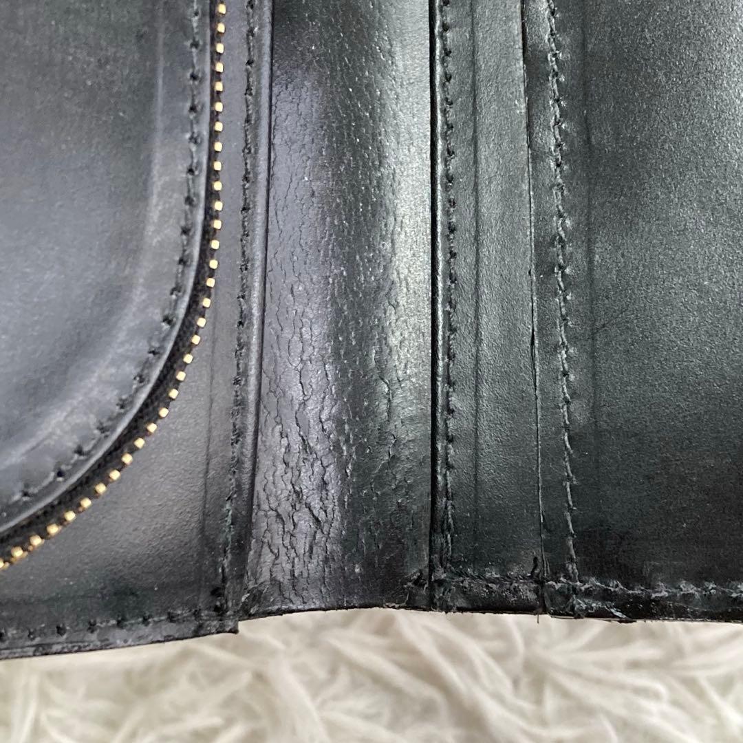 《良品》GLEN 長財布 ブラック レザー 本革 イギリス シボ