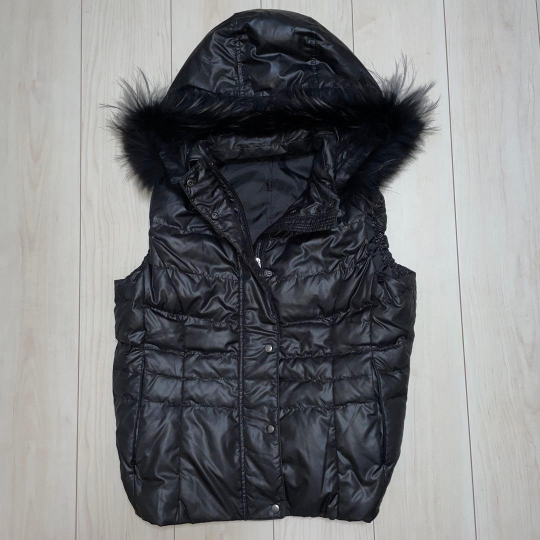 ダウンベスト テカテカ 黒 ブラック y2k 平成 archive opium - メルカリ