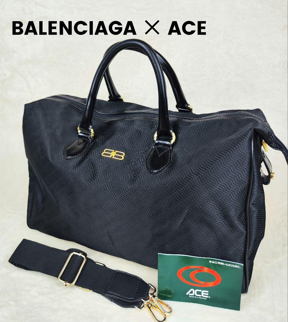 美品 バレンシアガ エース コラボ 2way ボストンバッグ ナイロン