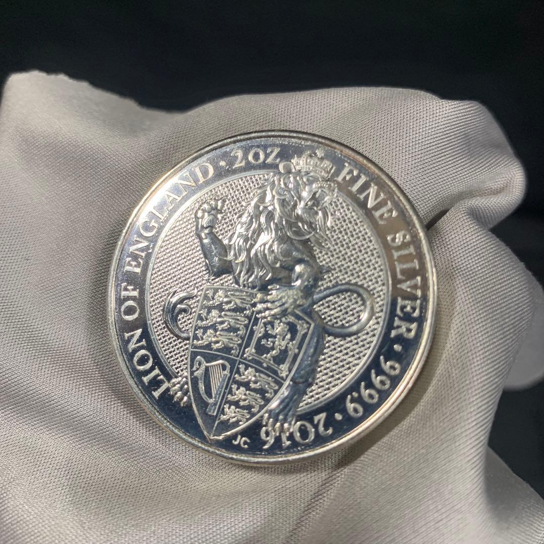 純銀貨 2オンス クイーンズビースト 2016 ライオン・イングランド M1
