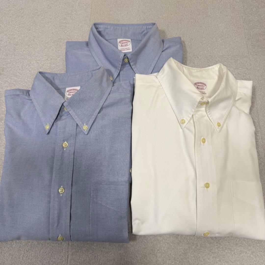 【Brooks Brothers オックスボタンダウン3枚セット】 コットン オックスフォード ピケビブフロント フレンチカフス