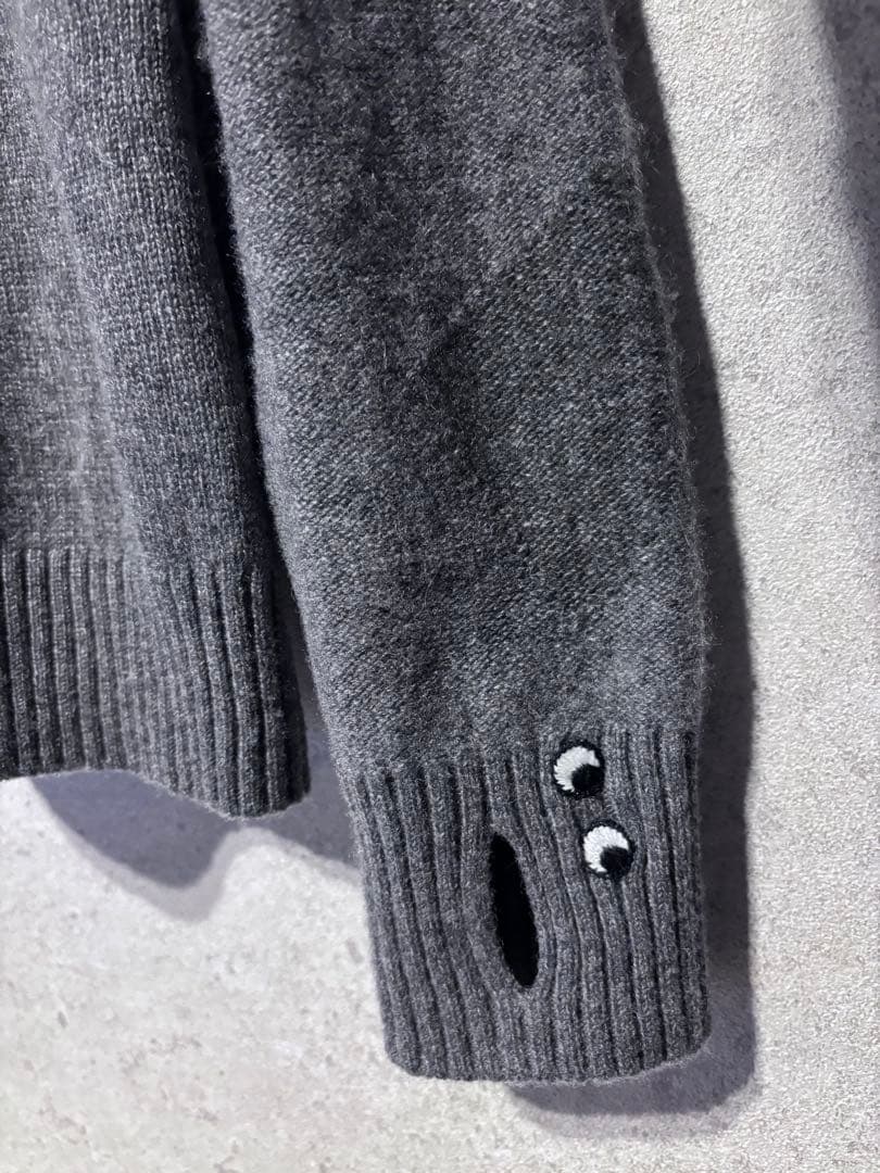 UNIQL ANYA HINDMARCHカシミヤ100 ニット　グレー XL ユニクロ アニヤハインドマーチ カシミヤクルーネック セーター グレー